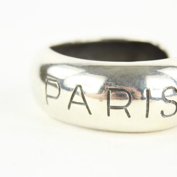 Chanel 96p Paris Silver Tone Bangle Bracelet Cuff - Picture 5 of 12